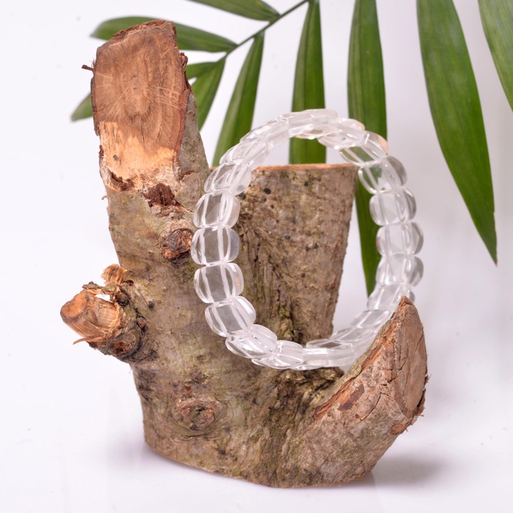 Kristal Kuvars Taşı Bileklik - Fasetli