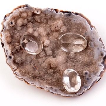 Kristal Kuvars Taşı Faset Kesim - Büyük Boy Yüzük ve Kolye Taşı - 2