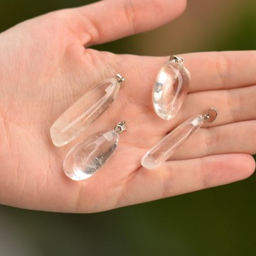 Kristal Kuvars Taşı Şekilsiz Kolye - 2