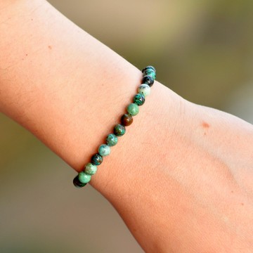 Krizokol Taşı Bileklik - 6 mm / Gümüş Aparat - 2