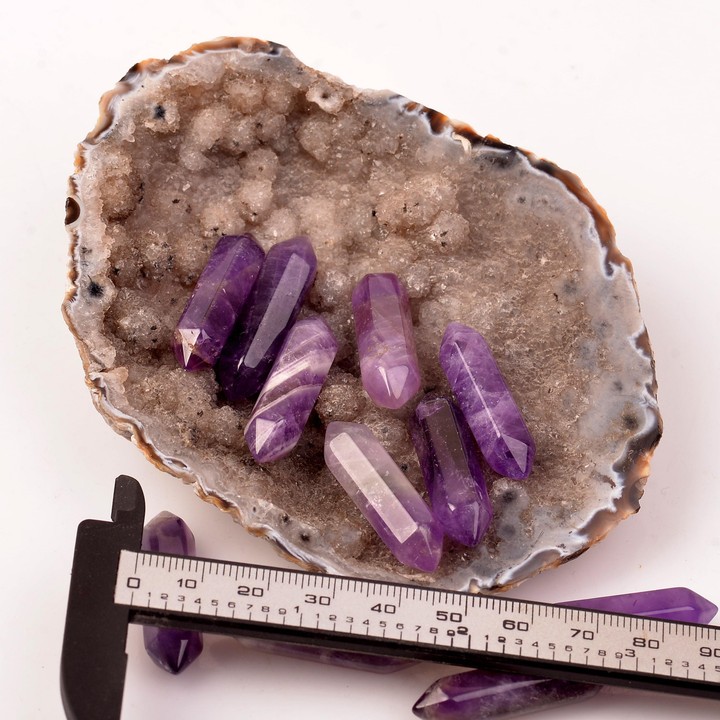 Küçük Boy Ametist Taşı Çift Uçlu Kazık