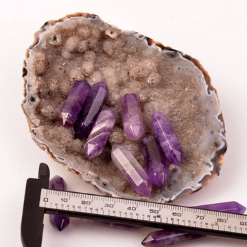 Küçük Boy Ametist Taşı Çift Uçlu Kazık - 2