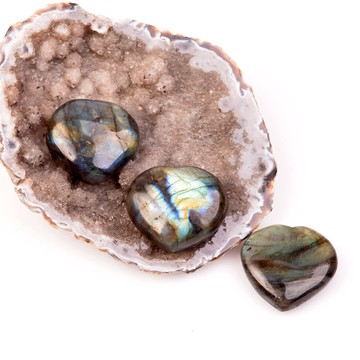 Küçük Boy Labradorit Taşı Kalp Kütle - 2