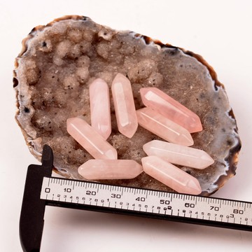 Küçük Boy Pembe Kuvars Taşı Çift Uçlu Kazık - 2