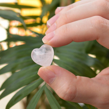 Küçük Boy Pembe Kuvars Taşı Kalp 2 cm - Açık Renkli - 2