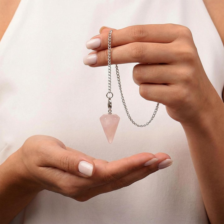 Küçük Boy Pembe Kuvars Taşı Pandül - 2