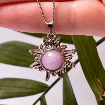 Kunzit Taşı Güneş Kolye - 2