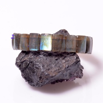 Labradorit Taşı Bileklik - Dörtgen Kesim Yansımalı - 2