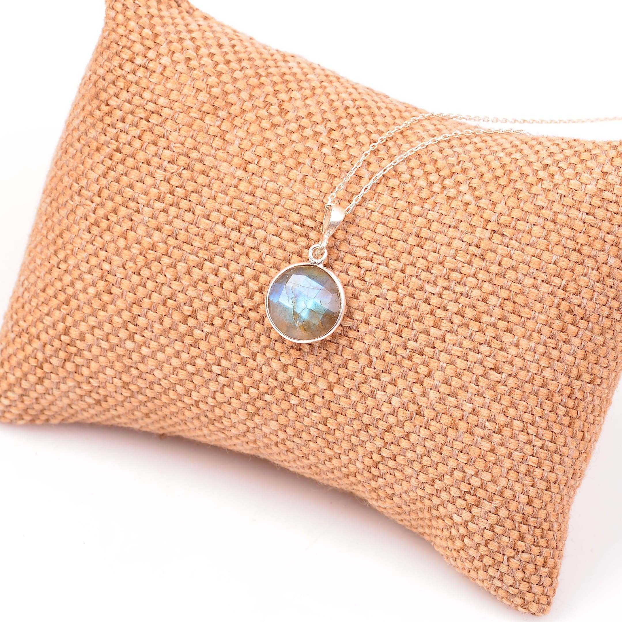 Labradorit Stone Silver Necklace