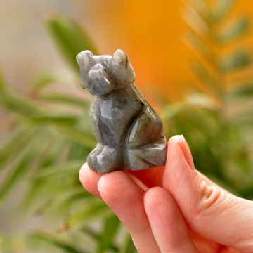 Labradorit Taşı Köpek Şeklinde Obje - 2