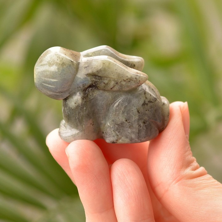 Labradorit Taşı Tavşan Şeklinde Obje