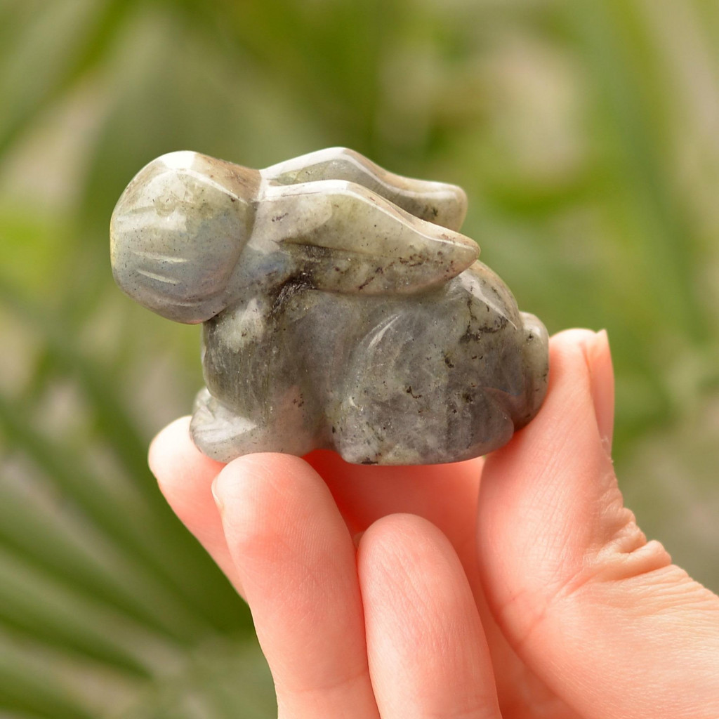 Labradorit Taşı Tavşan Şeklinde Obje