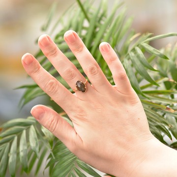 Labradorit Taşı Yüzük - Ayarlamalı ( Altın Renkli ) - 2