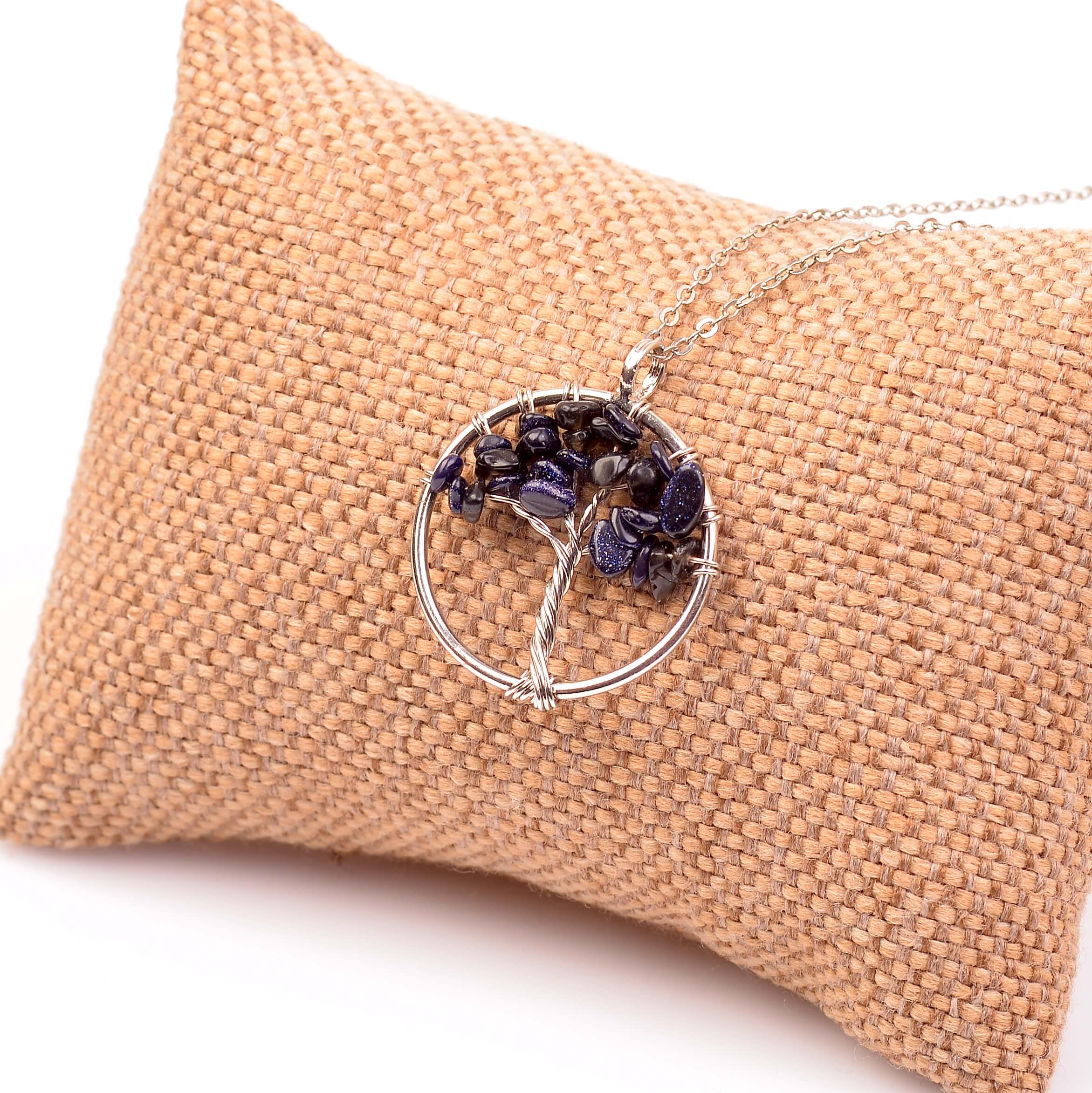 Navy Star Stone Hayat Tree Necklace