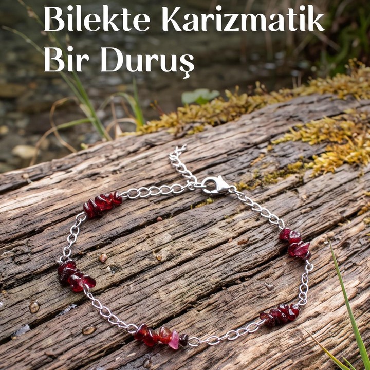 Lal Taşı Bileklik - Kararmaz Zincirli