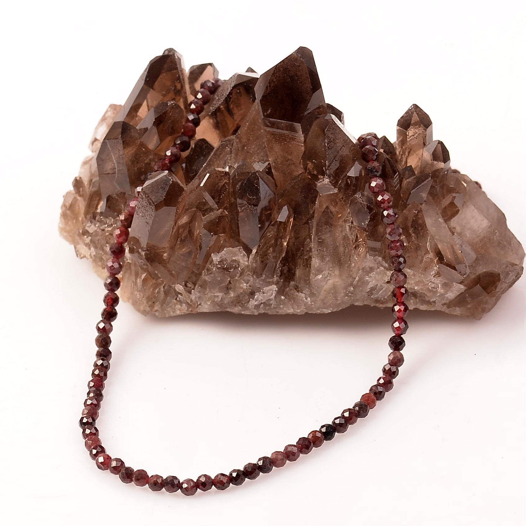 Lal Stone Necklace 4 mm