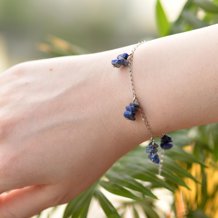 Lapis Lazuli Taşı Bileklik – Kararmaz Zincirli