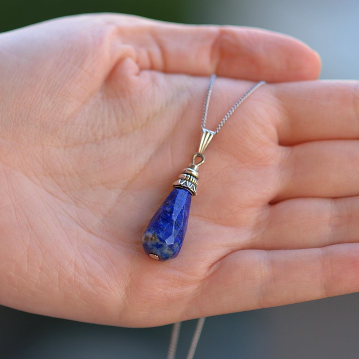 Lapis Lazuli Taşı Damla Kolye
