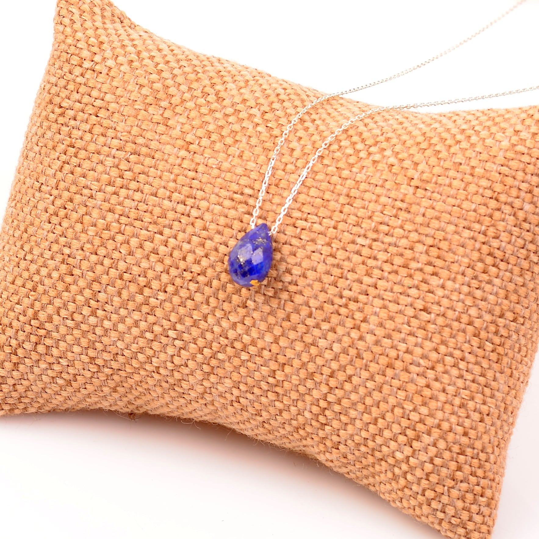 Lapis Lazuli Stone Silver Necklace