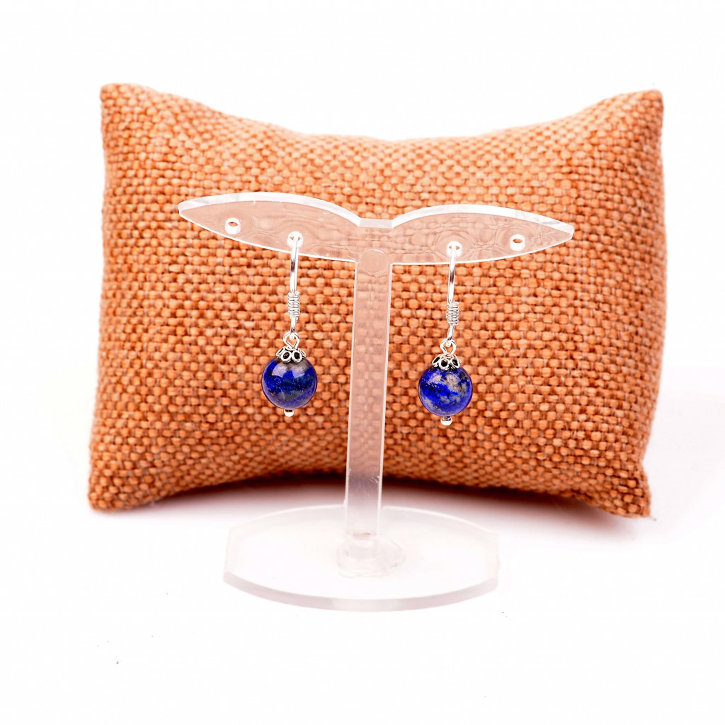 Lapis Lazuli Taşı Gümüş Küpe