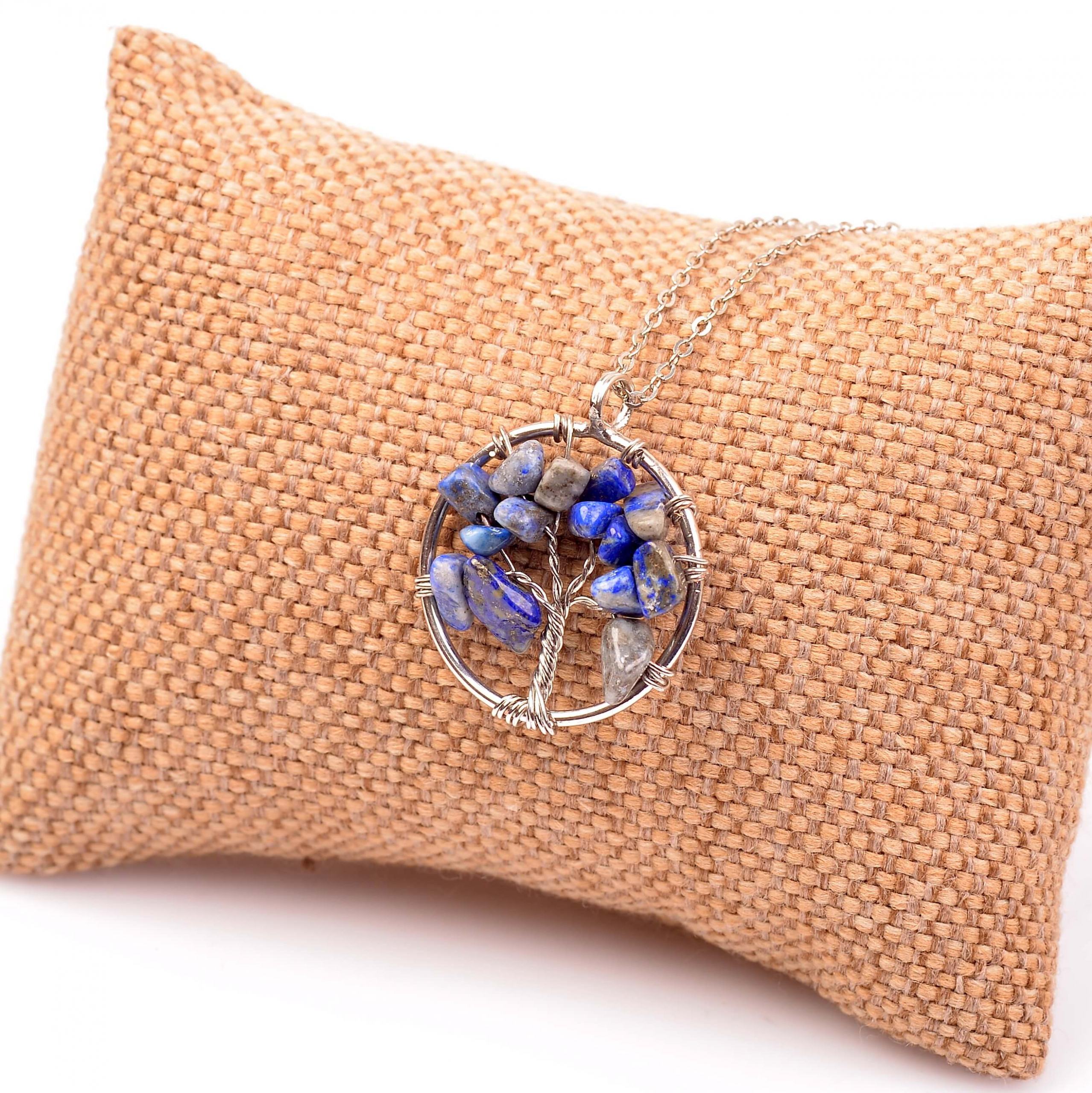 Lapis Lazuli Stone Hayat Tree Necklace