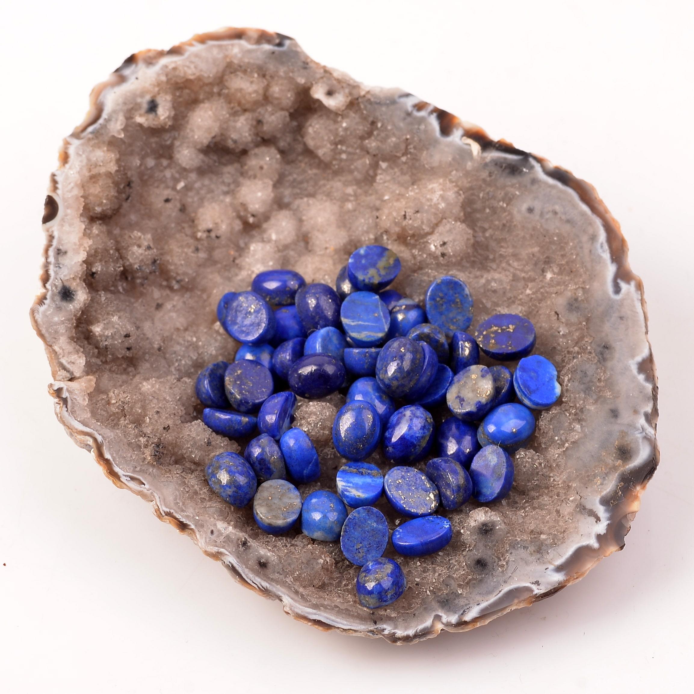 Lapis Lazuli Stone Kabaşon 6*8 mm Ring & Necklace Stone