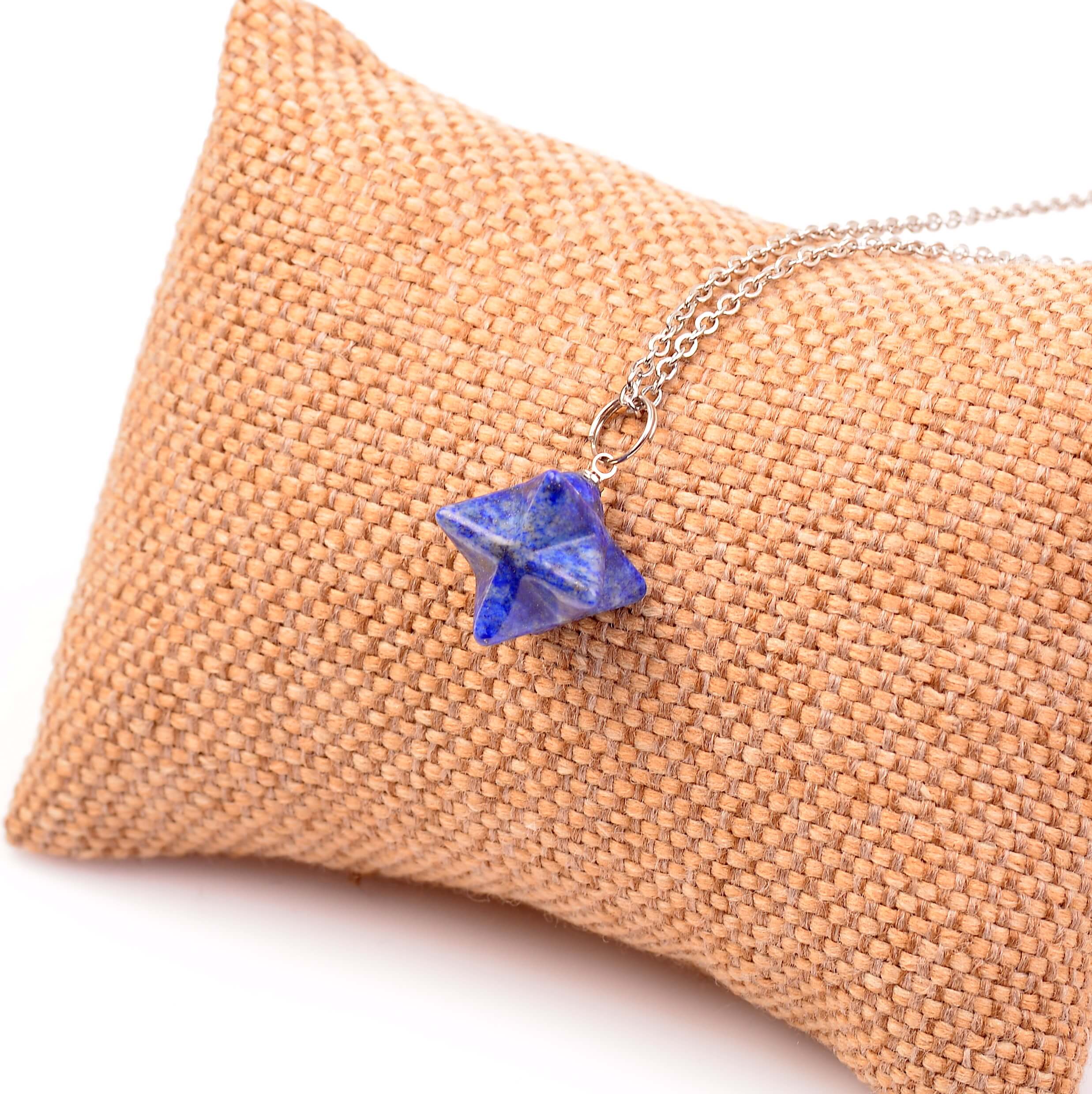 Lapis Lazuli Stone Merkaba Star Necklace