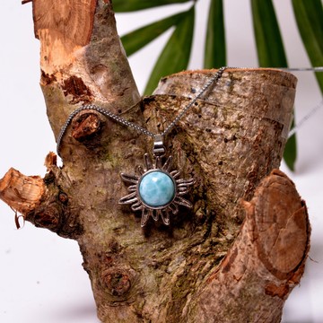 Larimar Taşı Güneş Kolye - 2