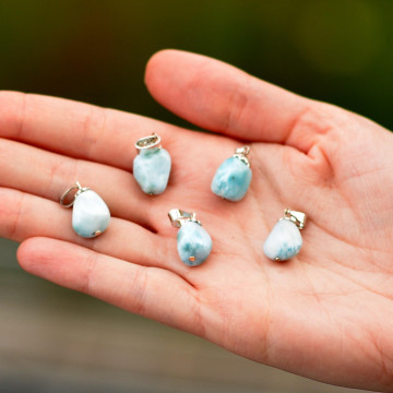 Larimar Taşı Şekilsiz Kolye - 2