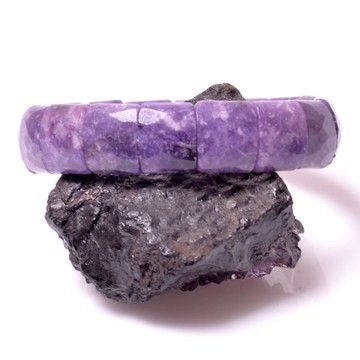 Lepidolit Taşı Bileklik - Dörtgen Kesim - 2