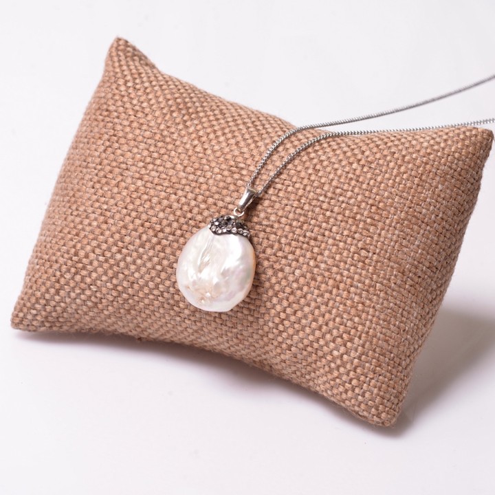 İnci Kolye - Parlak Taşlı Barok İnci