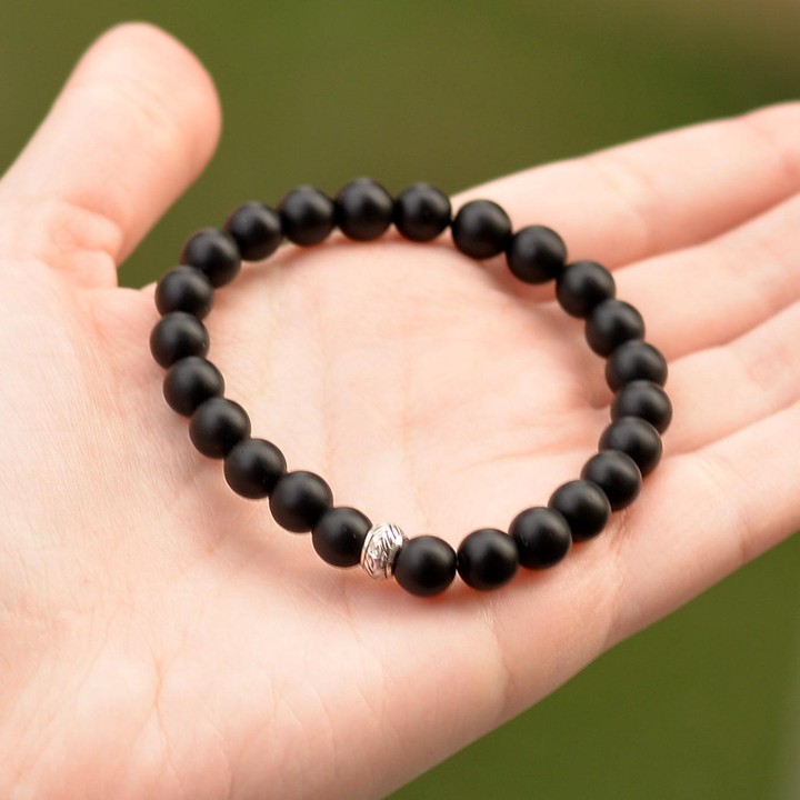 Mat Obsidyen Taşı Bileklik - 8 mm