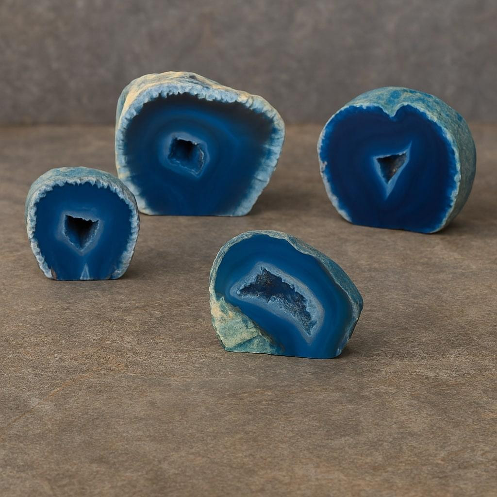 Mavi Akik Druzeli Jeot Taşı – Ortalama 5x5 cm (Doğal Formda)