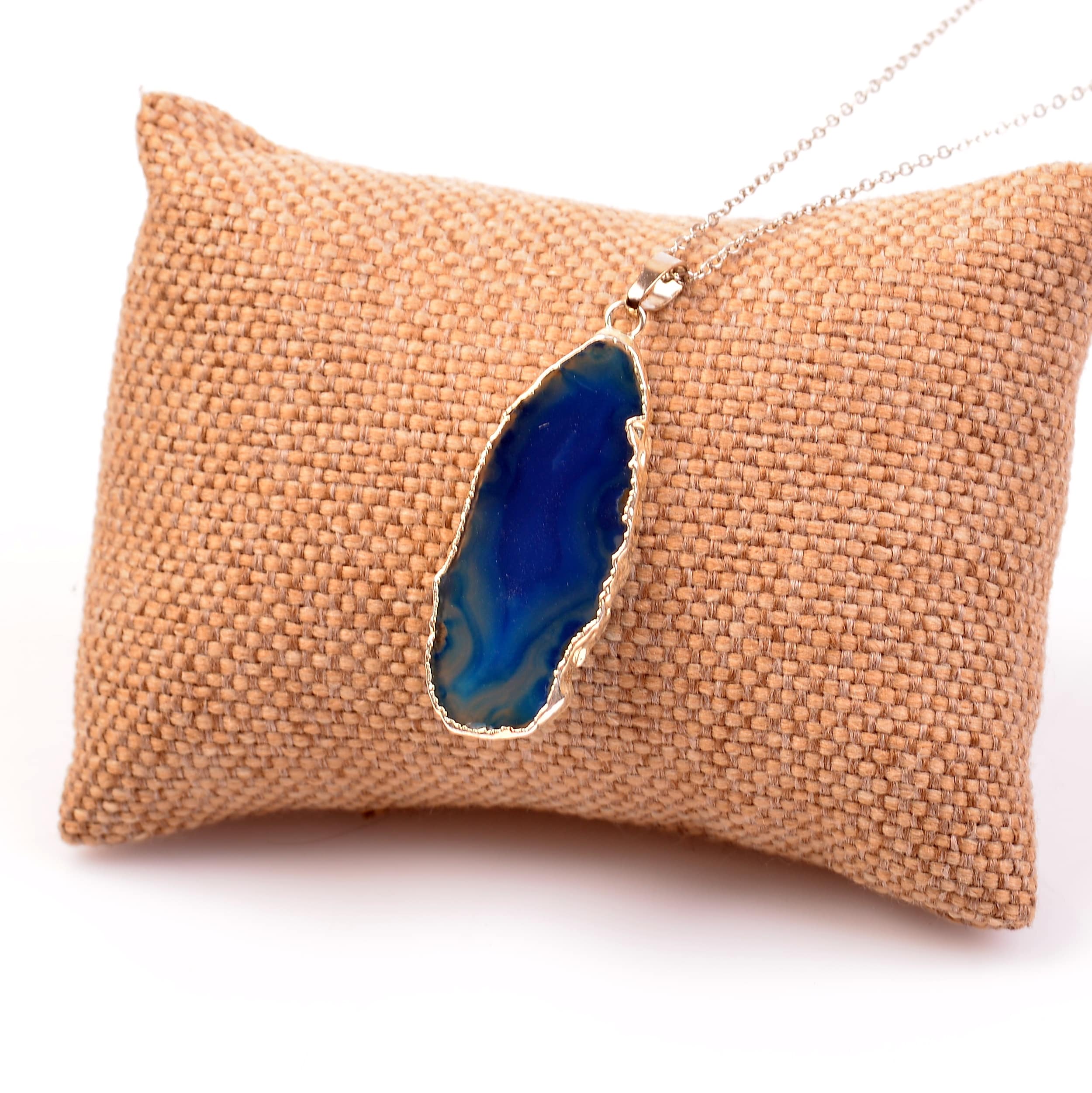 Blue Agate Stone Dilim Necklace
