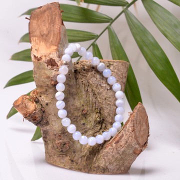 Mavi Kalsedon Taşı Bileklik - 6 mm - 2