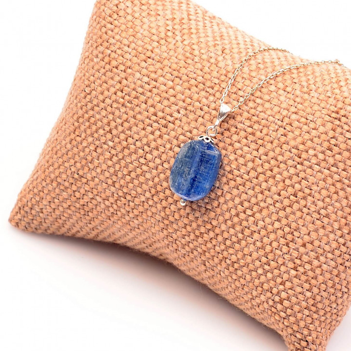 Mavi Kyanit Taşı Gümüş Kolye - 1
