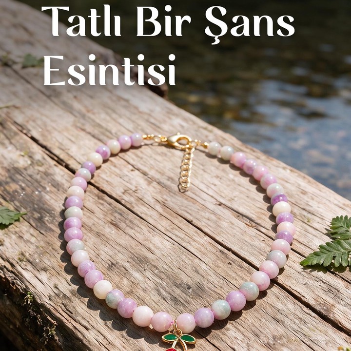 Lila Renkli Yeşim Kolye – Renklendirilmiş Jade – Kiraz Figürlü