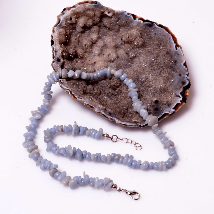 Melek Taşı Şekilsiz Kolye - Angelit Taşı