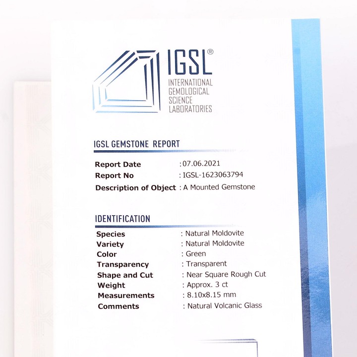 Moldavit Taşı Gümüş Kolye - Küçük Boy