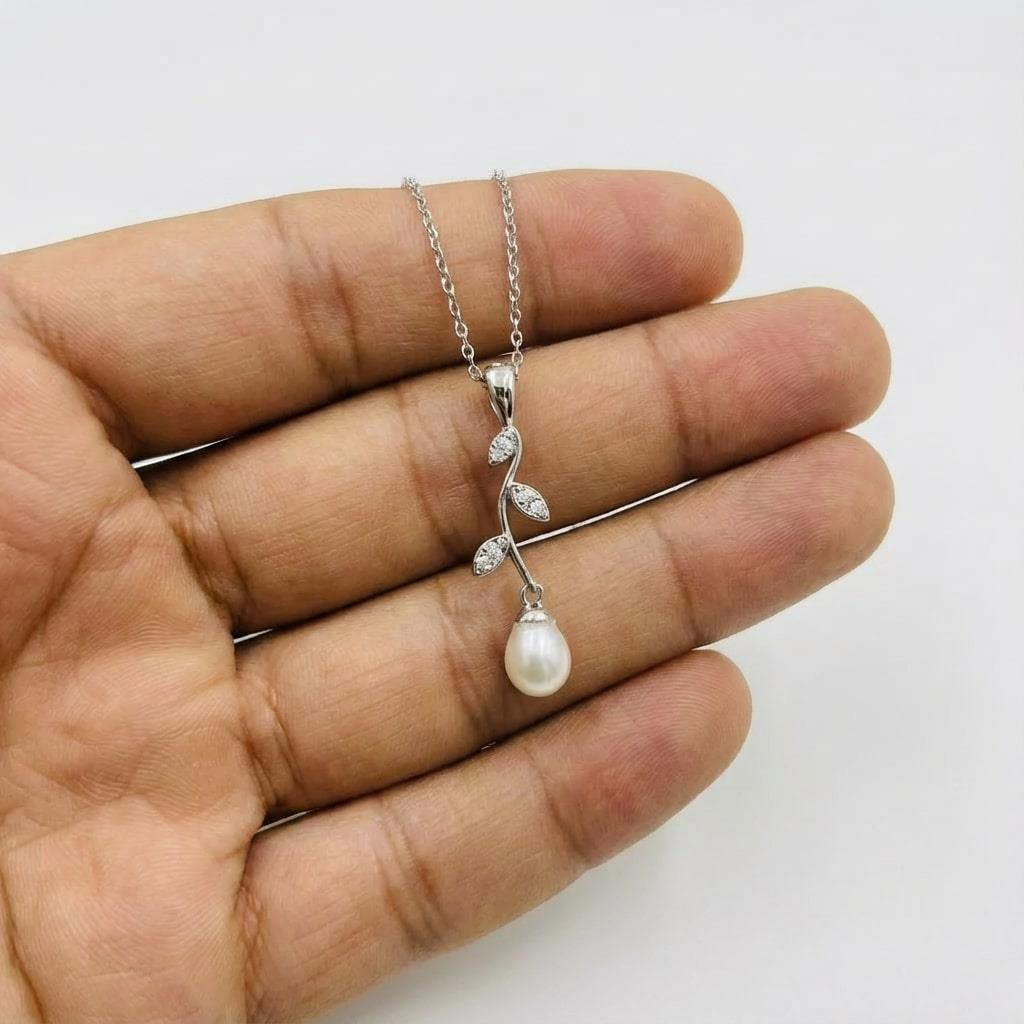 Müge Model Gümüş İnci Set - Gerçek İnci