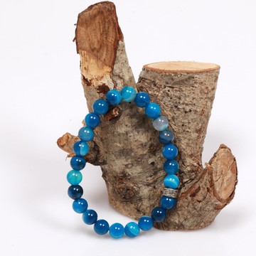 Nazarlı Mavi Akik Taşı Bileklik - 8 mm - 2