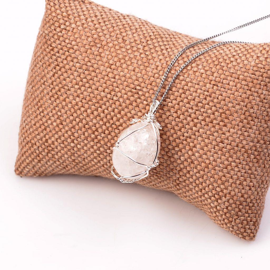 Crystal Stone Necklace Tel Wrapped