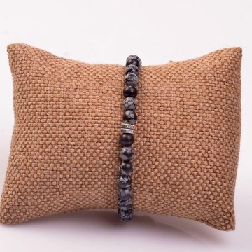 Obsidyen Taşı Bileklik ( 6 mm ) - 2