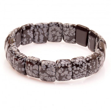 Obsidyen Taşı Bileklik - Kar Tanesi Obsidyen - 2