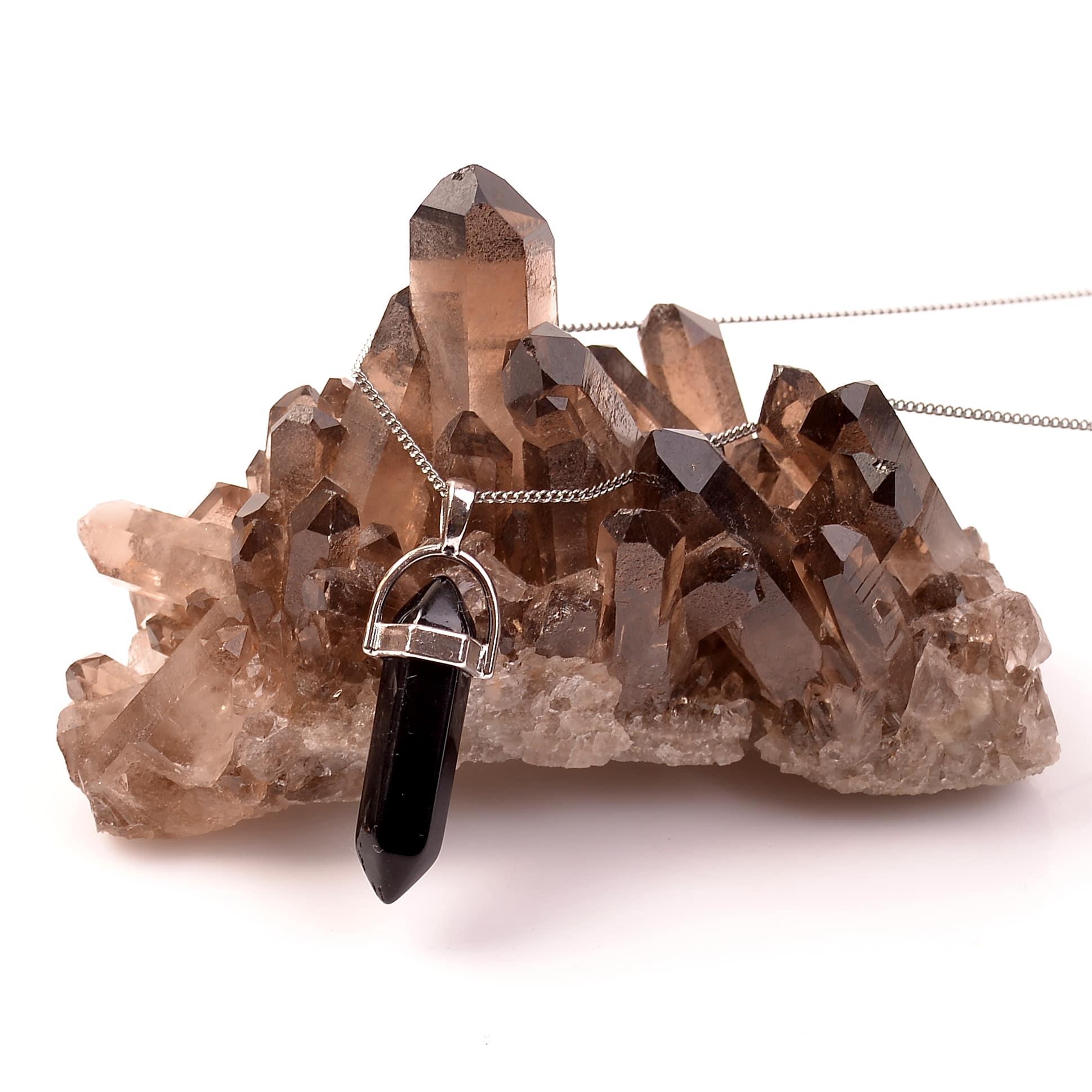 Obsidyen Stone Kazık Necklace