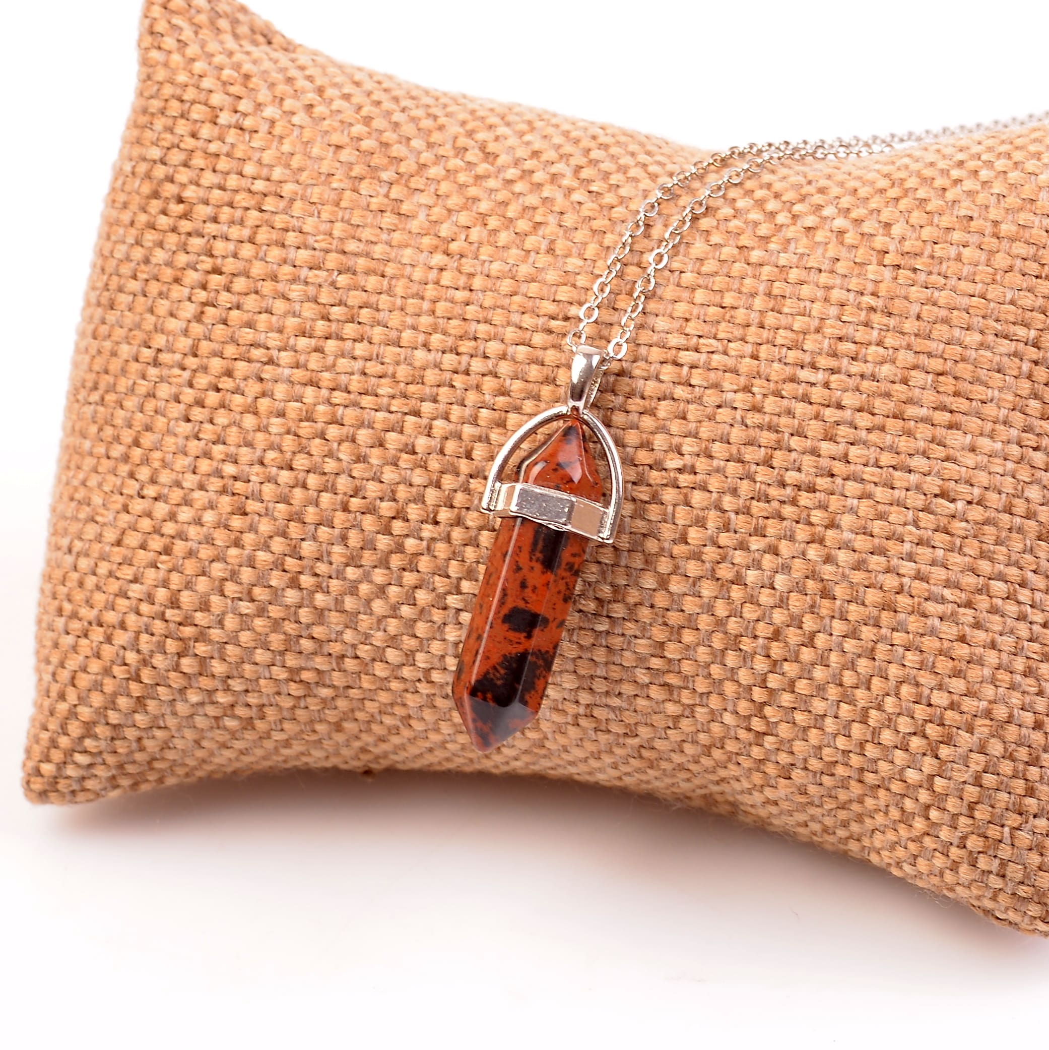 Obsidyen Stone Kazık Necklace Mahogany Obsidyen