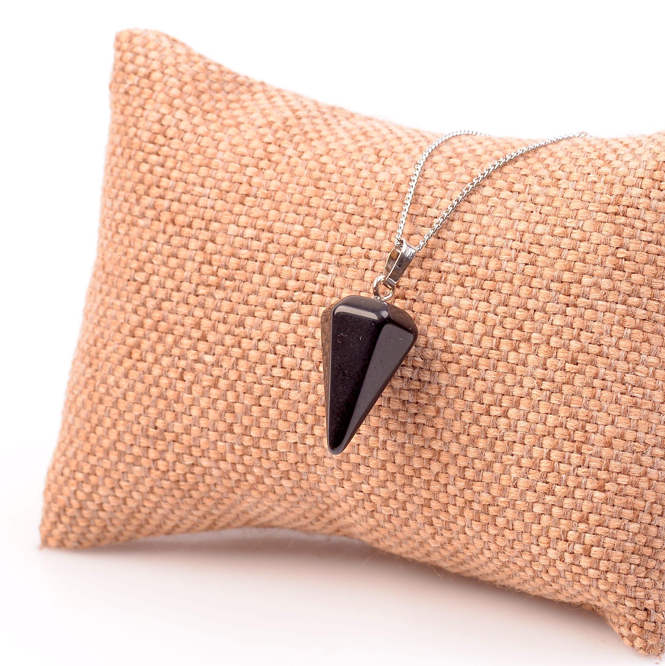 Obsidyen Stone Necklace Koni Şeklinde