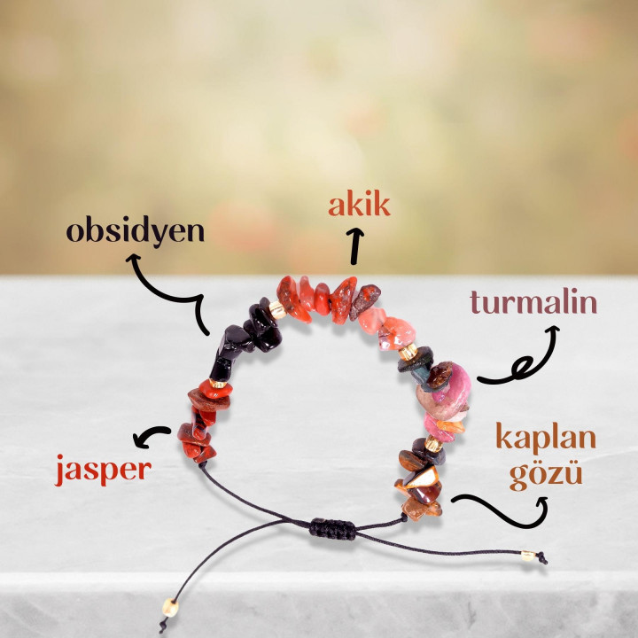 Oğlak Burcu Doğal Taş Bileklik - Ayarlamalı
