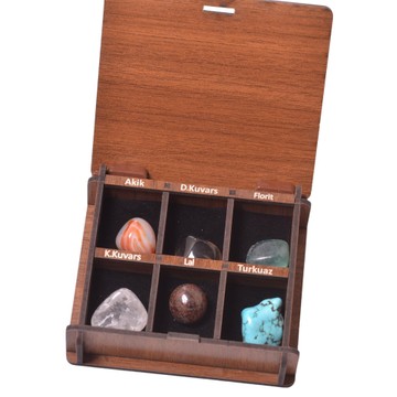 Oğlak Burcu Doğal Taş Seti - Ahşap Kutulu - 2