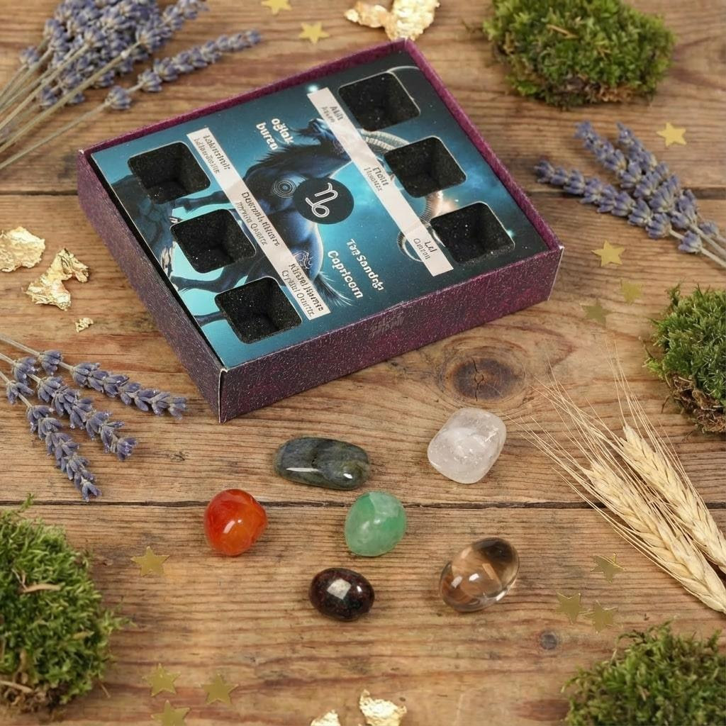 Oğlak Burcu Doğal Taş Seti – Karton Kutulu
